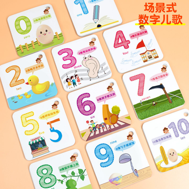 宝宝数字卡片1到100幼儿园教学道具儿童实物早教玩具认知卡