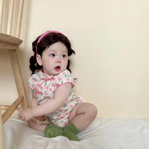 5-8-12个月夏季女宝宝中国风复古旗袍连体衣爬服婴儿A类纯棉衣服