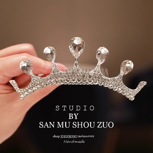 儿童头饰珍珠水钻皇冠插梳儿童发卡夹子头饰高级感发夹网红爆款