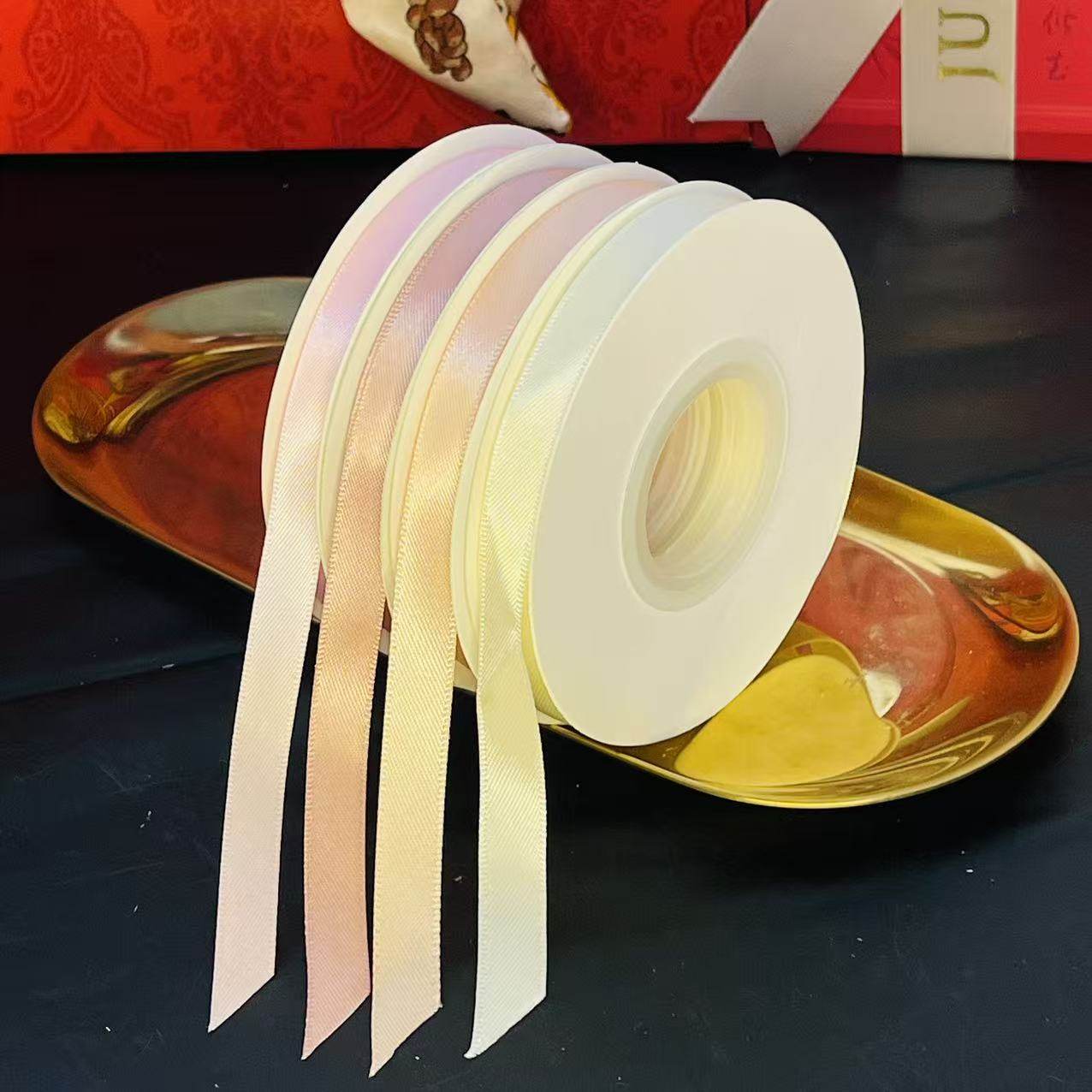 6mm手工DIY丝带绸带花束布带双面加密涤纶缎带婚庆礼物礼品包装带