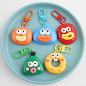 网红丑萌几何大嘴巴铃铛钥匙扣可爱挂件玩偶学生书包包包挂饰配饰