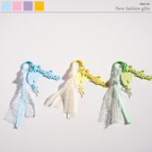 新款 包包挂饰礼物 爱心蝴蝶结丝带钥匙扣挂件创意个性