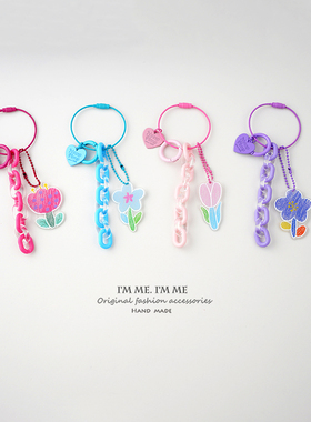 紫色郁金香挂件钥匙扣钥匙链书包挂饰可爱ins汽车钥匙高级感女挂