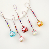 ins招财猫钥匙扣手机挂件女可爱日式 水音铃铛手机链防丢包包挂饰