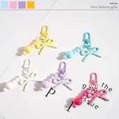 DIY原创蝴蝶结串珠挂件少女心包包挂件礼物钥匙扣挂饰