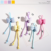 新款 立体充棉蝴蝶结编织绳包包挂件手机挂饰少女心礼物汽车书包