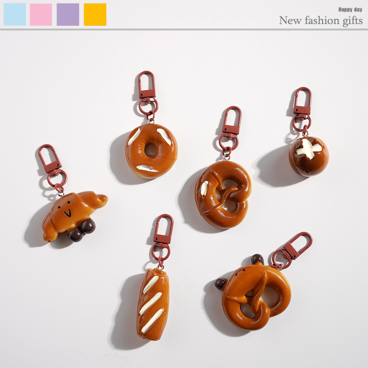 新款碱水面包挂件创意个性钥匙扣