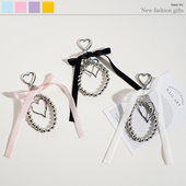 ins博主同款 CCB蝴蝶结爱心甜美包挂件钥匙扣手机airpods挂饰