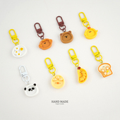 网红早餐盘子挂件趣味仿真食玩钥匙扣少女心背包配饰情侣闺蜜礼物