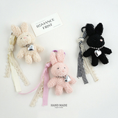 小红书爱心蝴蝶结小兔毛绒包包书包挂件女生玩偶公仔钥匙扣挂饰