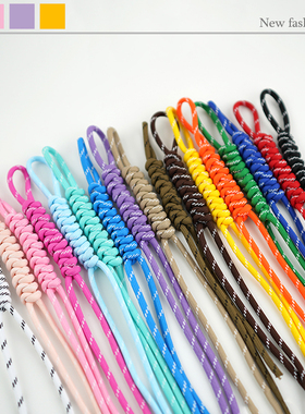 miu系简约风手工编织撞色挂绳包包挂绳钥匙扣多功能配饰装饰挂件