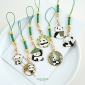 四川成都熊猫手机挂绳耳机U盘防丢钥匙扣吊坠熊猫纪念品国潮汽车