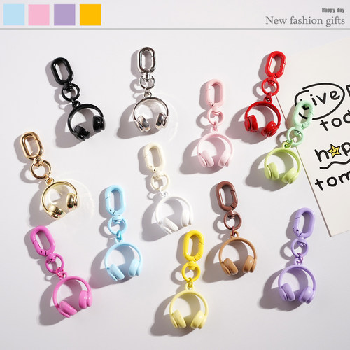 新款可爱卡通耳机钥匙扣挂件