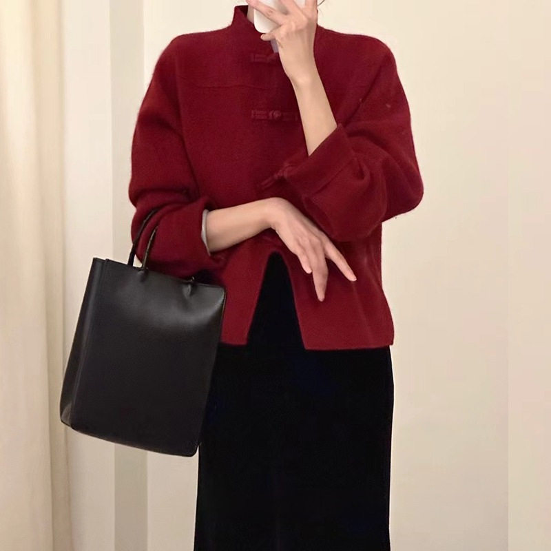 秋冬新款小个子设计高级感新中式复古国风白色盘扣毛呢针织短外套,女装/女士精品,毛针织衫,淘宝优惠券,粉丝福利购,淘宝优惠卷