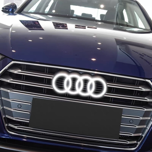 适用奥迪中网发光车标A4L前A3标A7 A6L灯Q5亮Q7标志TT流光LED