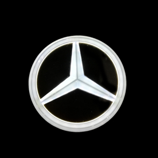 适用奔驰标志亮灯S级C级E级S350汽车logo发光后尾车标灯led灯改装