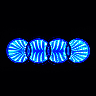 适用奥迪汽车标志Q5发光Q3带灯A1后A3 Q7车标logo亮光尾车标LED灯