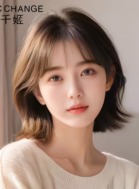 【博主同款】假发女微卷短发自然减龄全头套式全真人发女锁骨发套