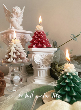 Hi Colorlife*圣诞节蜡烛ins风创意雪花松香薰蜡烛摆件伴手小礼物