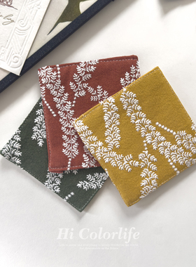 Hi Colorlife麦穗杯垫ins风复古刺绣布艺杯垫家用隔热垫茶杯垫子