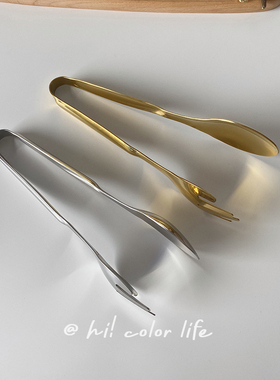 ins复古304不锈钢面包夹子点心烧烤夹毛巾自助餐夹厨房商用牛排夹