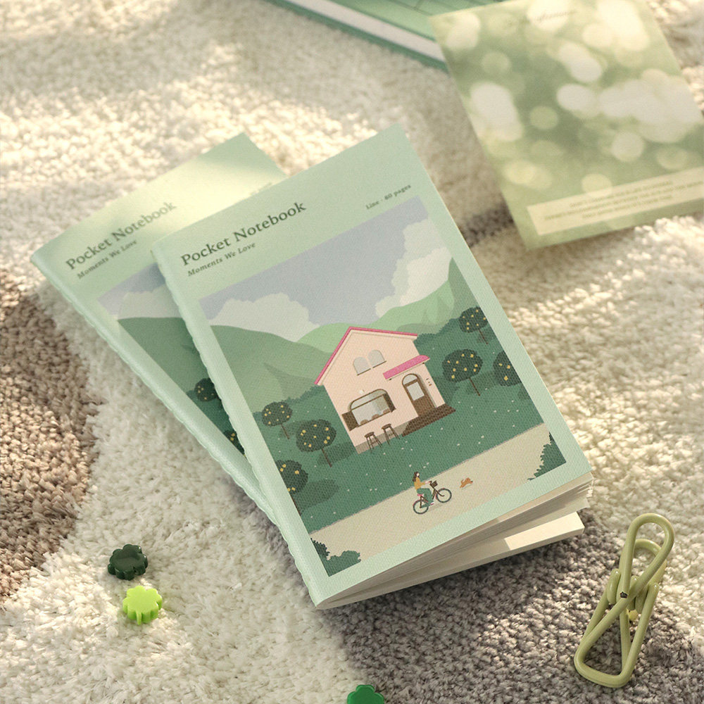 韩国iconic温暖插画口袋本治愈系记事本横线空白本网格本学习文具