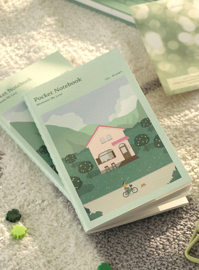 韩国iconic温暖插画口袋本治愈系记事本横线空白本网格本学习文具