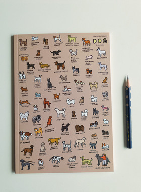 韩国 ZEROPERZERO 小众复古猫狗系列A5横线64页记事笔记本 文件袋