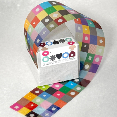 韩国flagg 几何形状标签贴 手帐装饰贴纸 集合图案切膜胶带卷