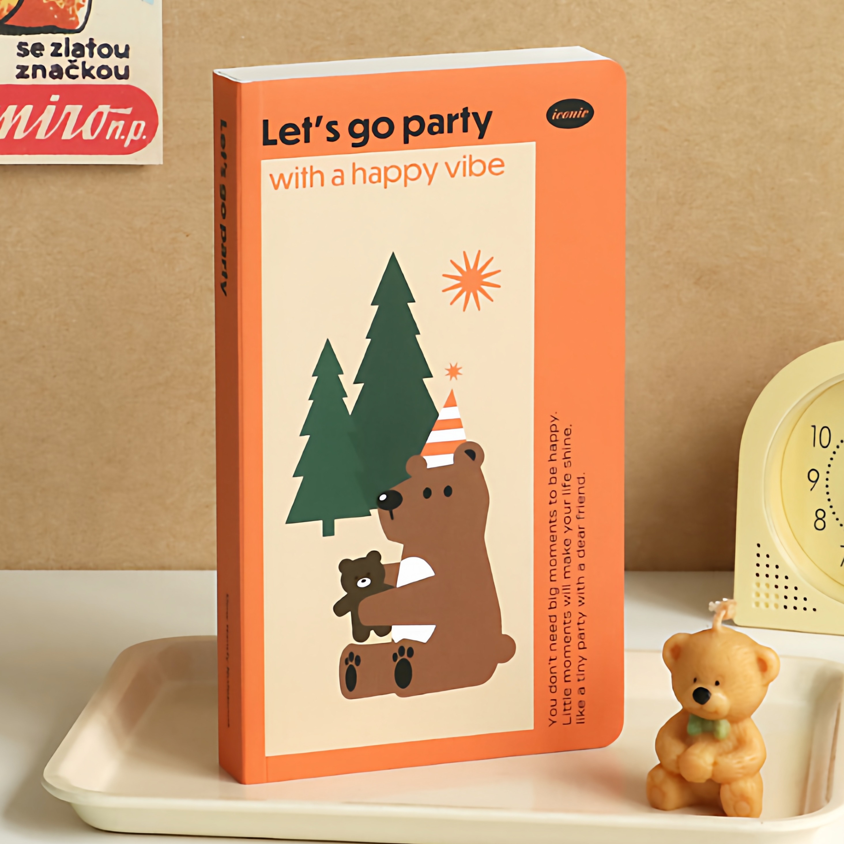 韩国iconic复古慢生活手持横线记事本便携万年笔记环保手账本INS