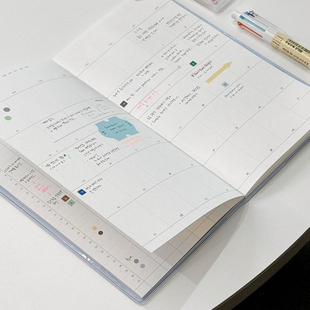 不湮纸网格笔记本 25年新品 PVC封面套 记事本 韩国flagg月计划线装