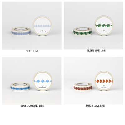 韩国Rolledpaint字母贝壳纹胶带