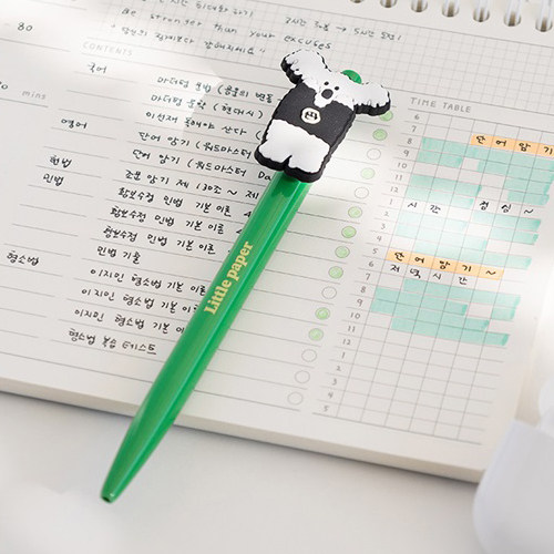 韩国Romane可爱卡通动物中性笔 黑色签字笔速干按动水性笔 0.4mm
