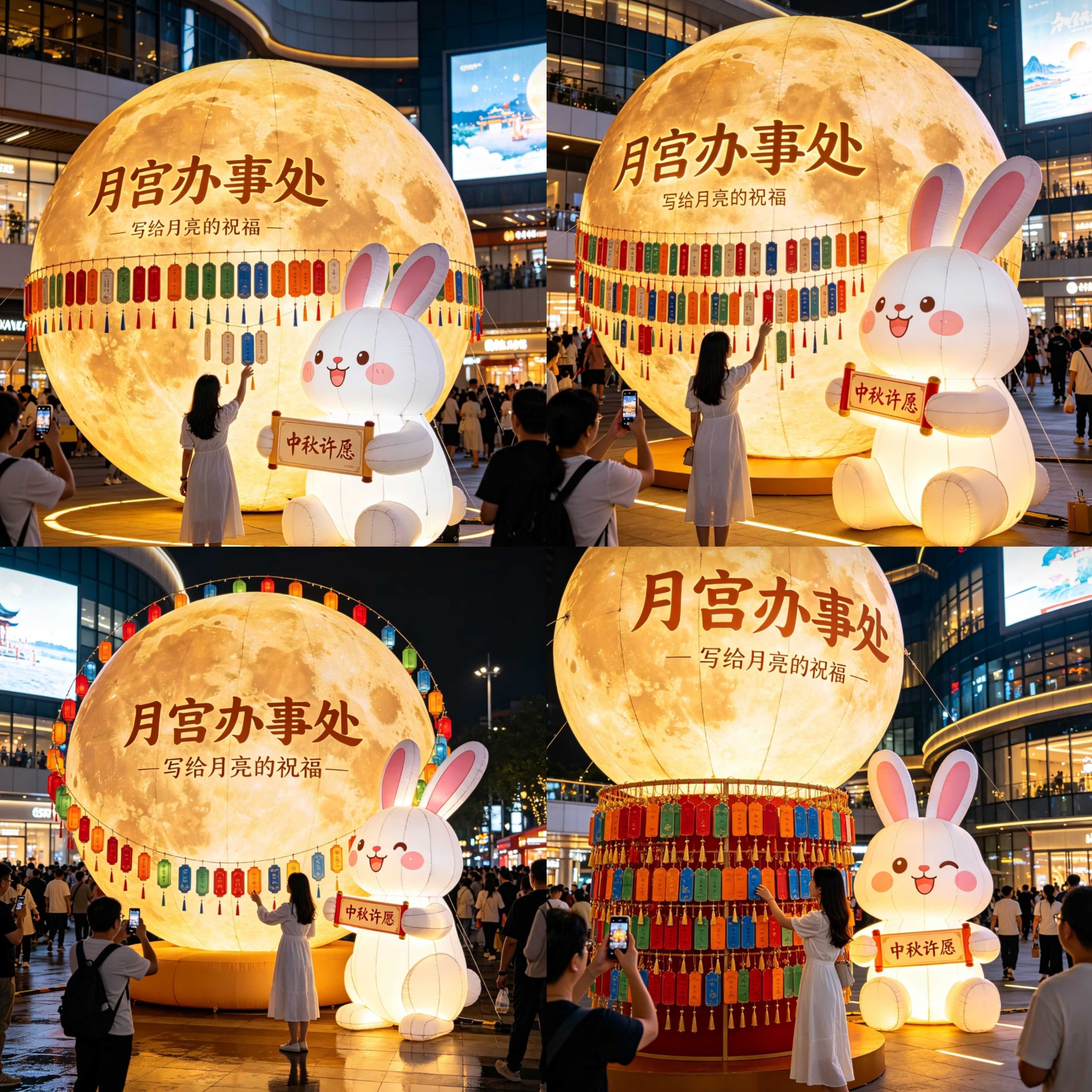 充气月球气模中秋节网红玉兔月兔充气气模