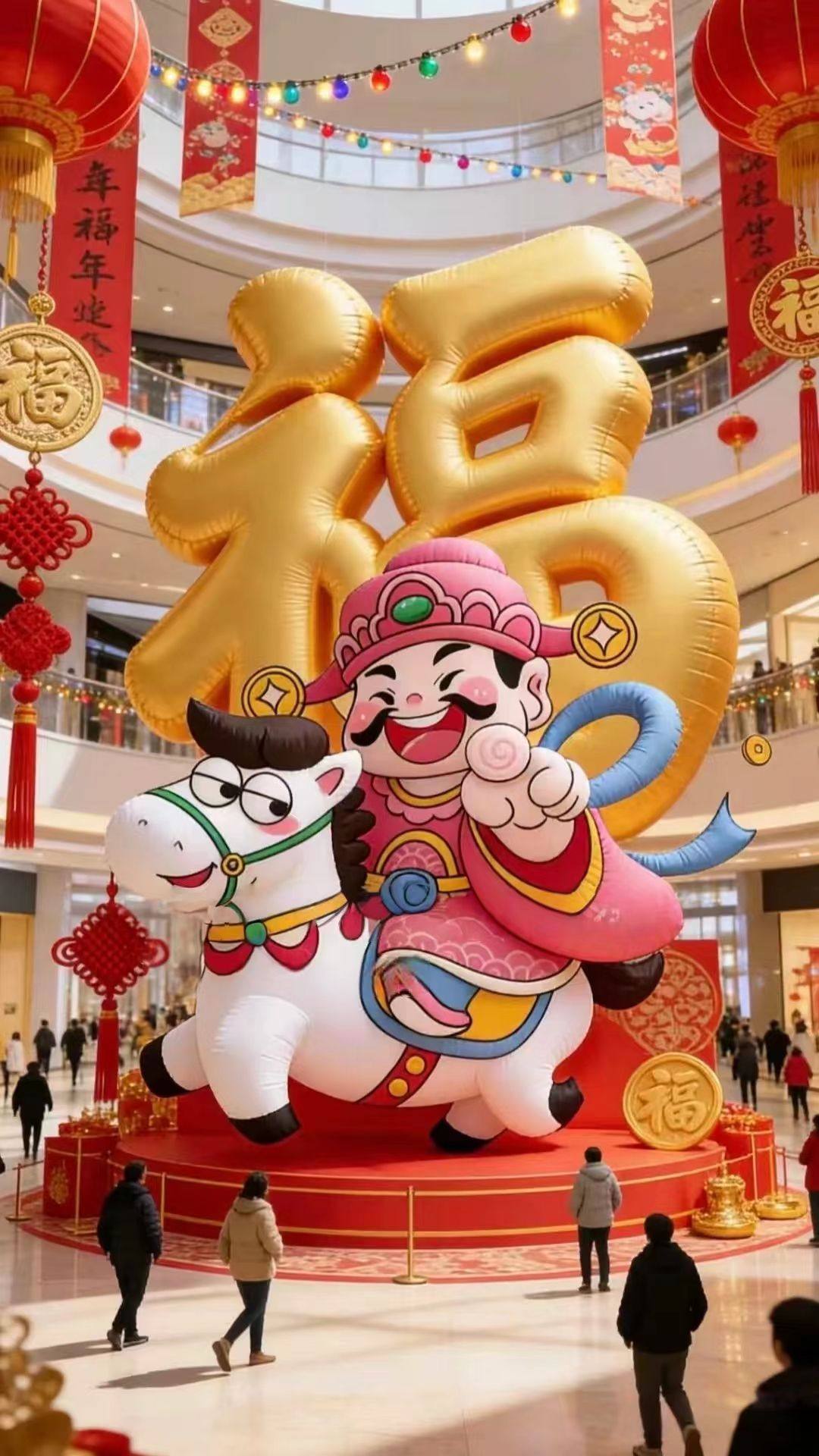 充气网红美陈打卡通毛绒定制爱心印字广告气模花朵造型国庆中秋节