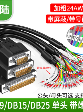 带号码管单头DB9/DB15/DB25串口线