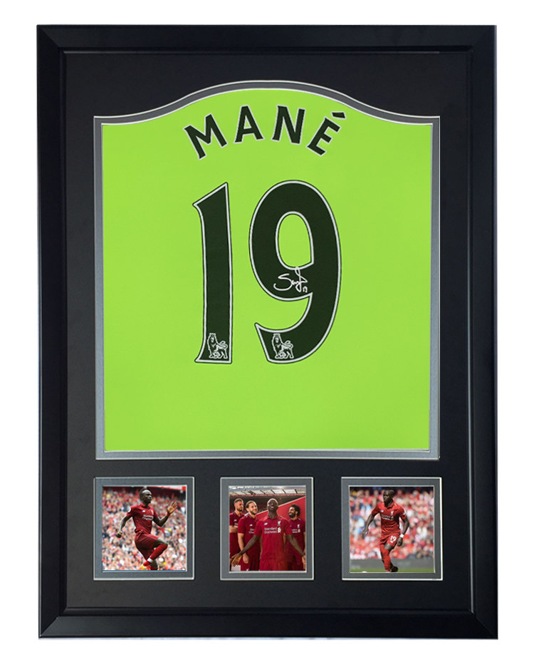 16-17利物浦队 萨迪奥马内亲笔签名足球服球衣 含sa证书裱框