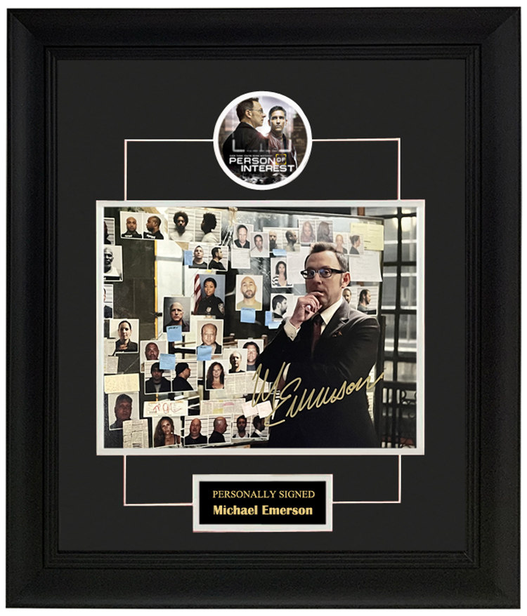 收藏 迈克尔爱默生 亲笔签名照片裱框 含sa证书 疑犯追踪poi 宅总