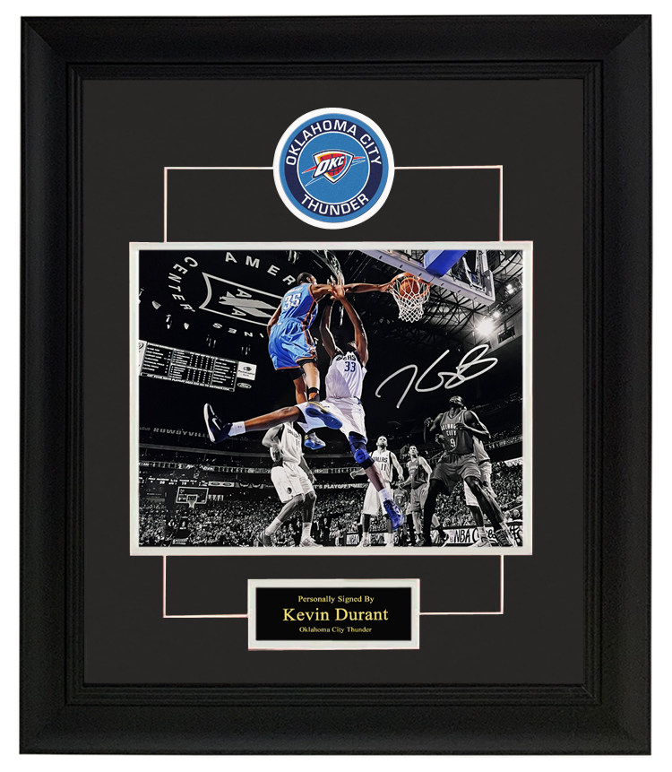 杜兰特亲笔签名照片 kd雷霆队mvp 带证书 裱框收藏