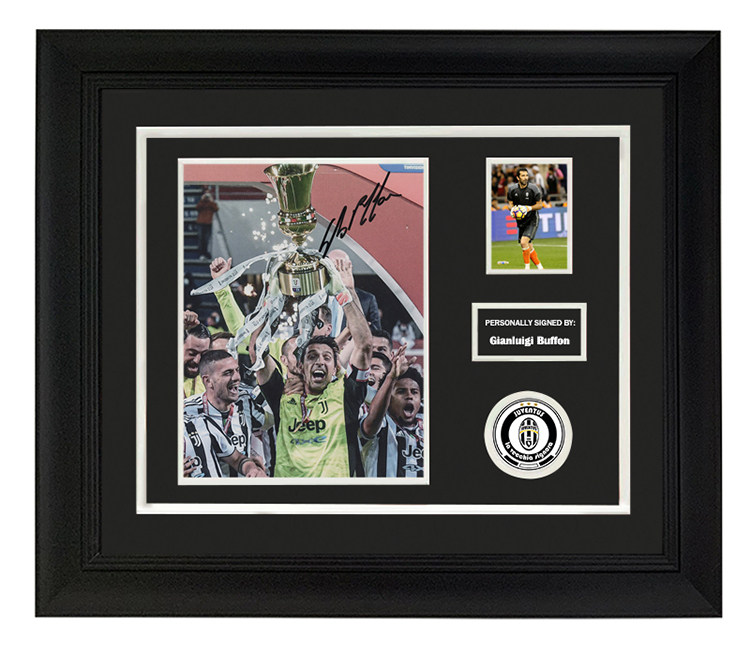 含sa证书 布冯buffon 尤文图斯 亲笔签名 照片 裱框