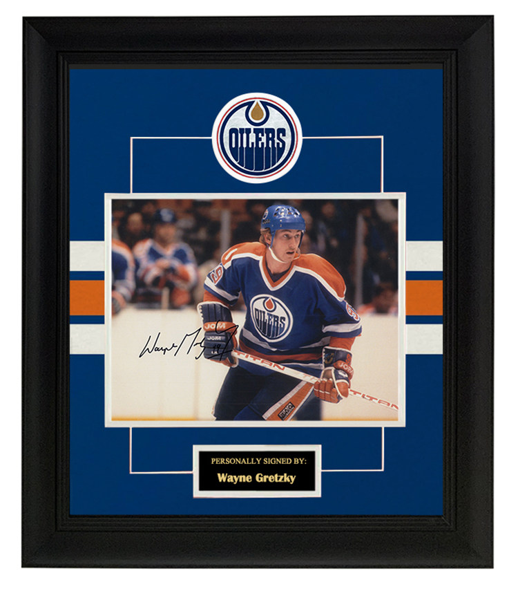 韦恩格雷茨基 亲笔签名照片裱框 含sa证书 冰球大帝 油人时期 nhl