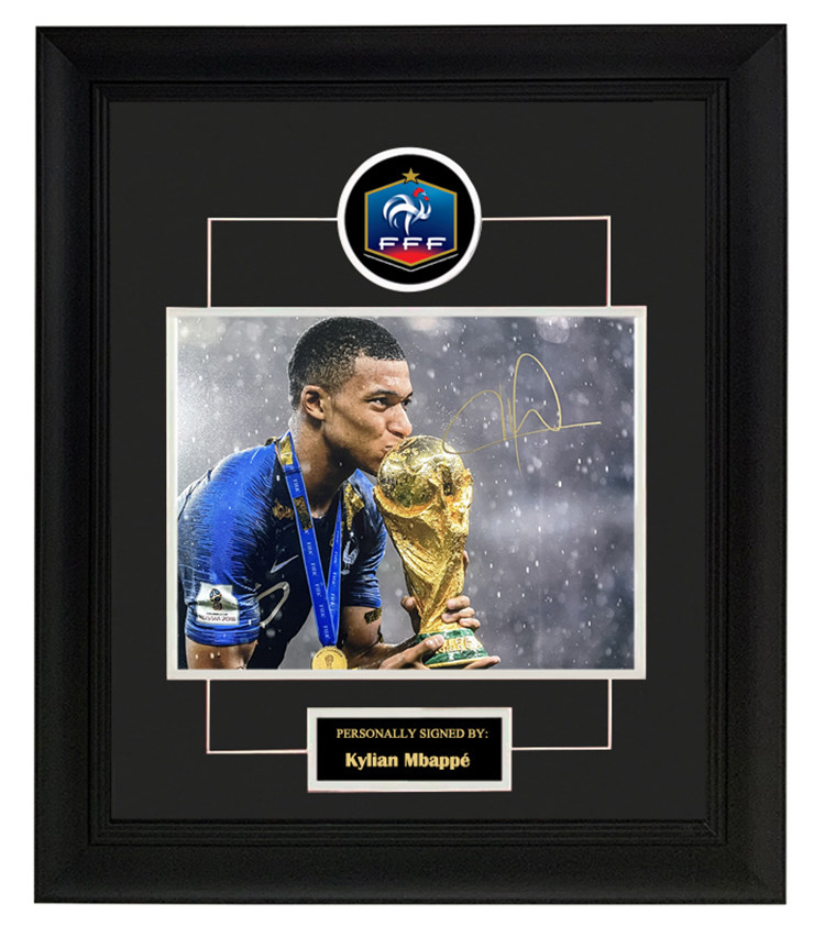 收藏 姆巴佩 亲笔签名 照片裱框 含sa证书 2018年世界杯