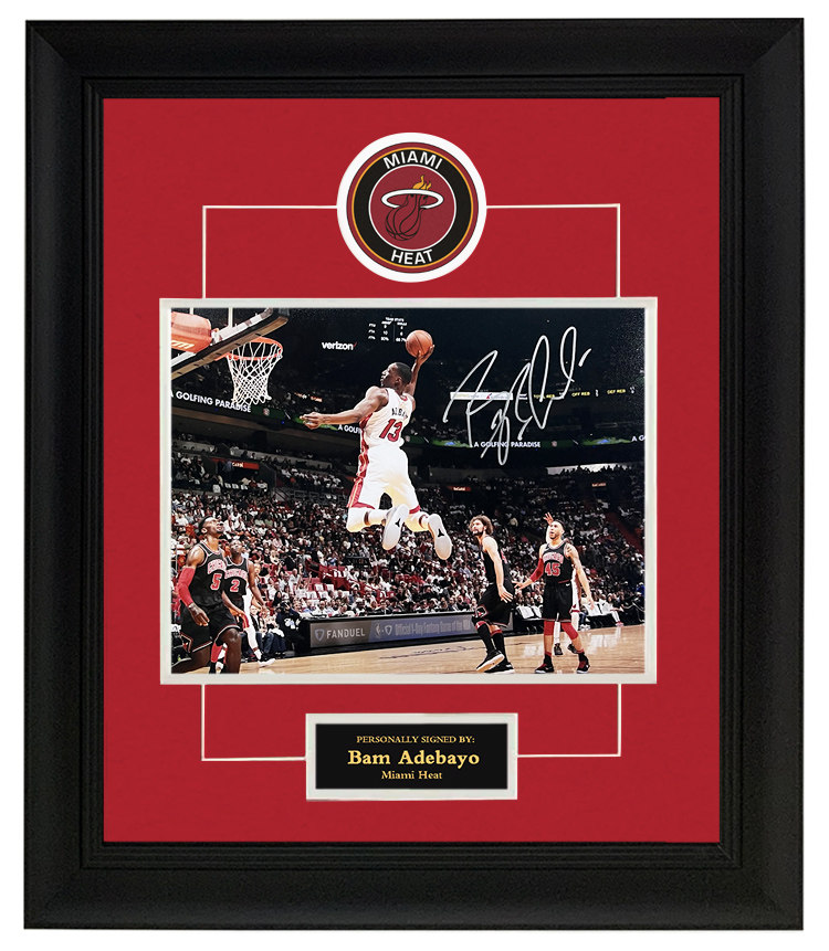 热火队13号 巴姆阿德巴约签名照片 裱框 带证书 收藏