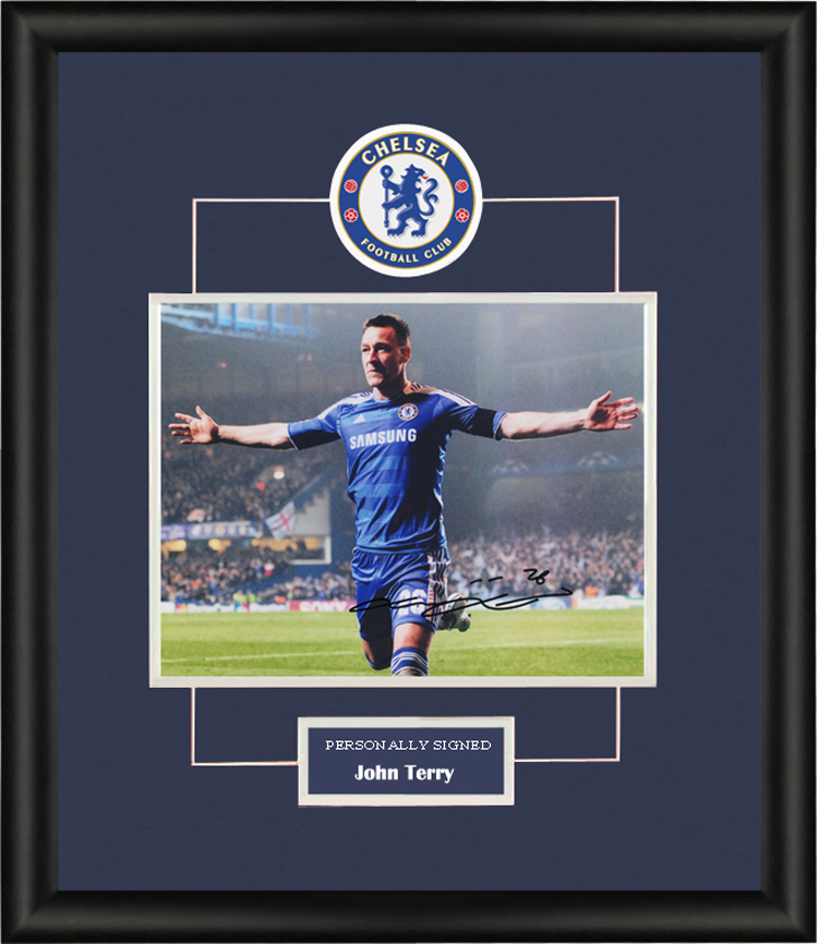 收藏 约翰特里 亲笔签名 照片裱框 含sa证书 切尔西队长