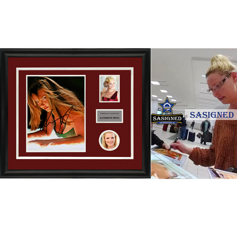 凯瑟琳·海格尔  亲笔签名照片裱框含sa证书 sa proof