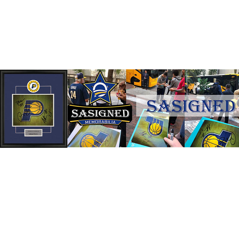 印第安纳步行者indiana pacers亲笔签名照片裱框含sa证书sa proof