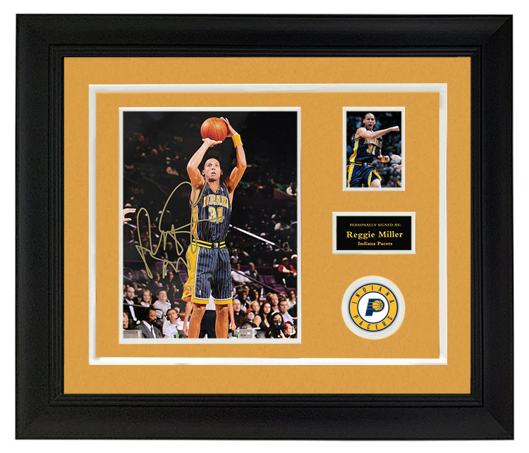 雷吉米勒亲笔签名照片 印第安纳步行者队 米勒时刻 带证书