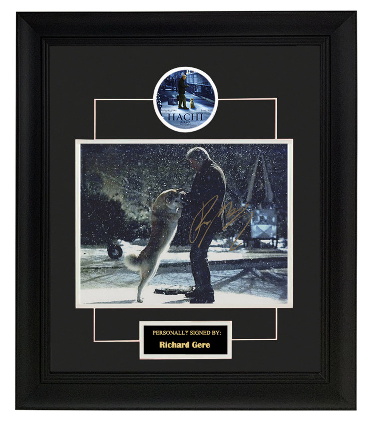 收藏 理查基尔 亲笔签名照片裱框 含sa证书 忠犬八公的故事