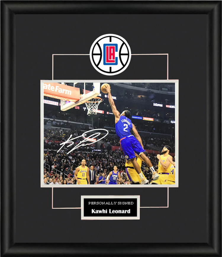 收藏 科怀伦纳德 卡哇伊 亲笔签名照片裱框 含sa证书 快船