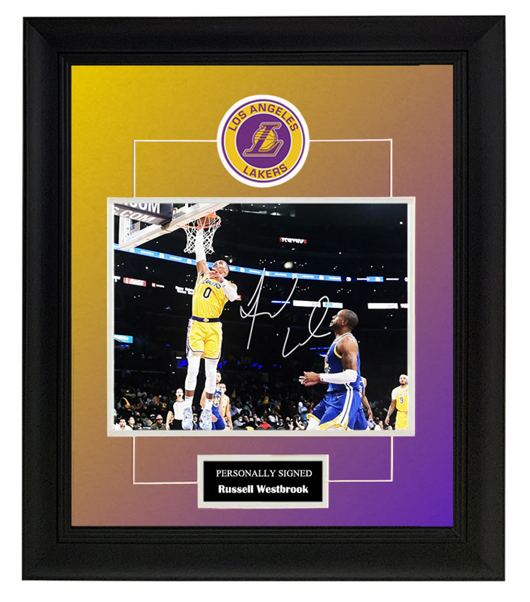 收藏 威斯布鲁克 威少 亲笔签名照片裱框 含sa证书 湖人时期 nba